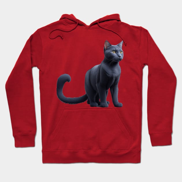 Russian Blue cat Hoodie by Moulezitouna